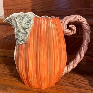 Vintage Home Trends Pumpkin Ceramic Pitcher Thanksgiving
